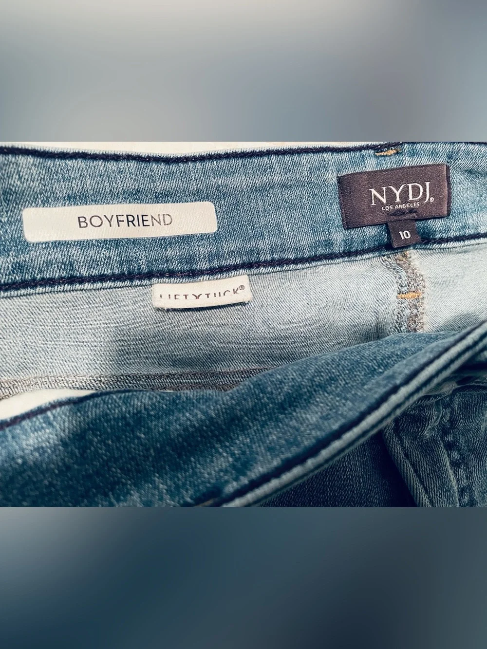 NYDJ BOYFRIEND LIFT x TUCK TECHNOLOGY Cropped Cuffed Straight Leg 10 Embellished